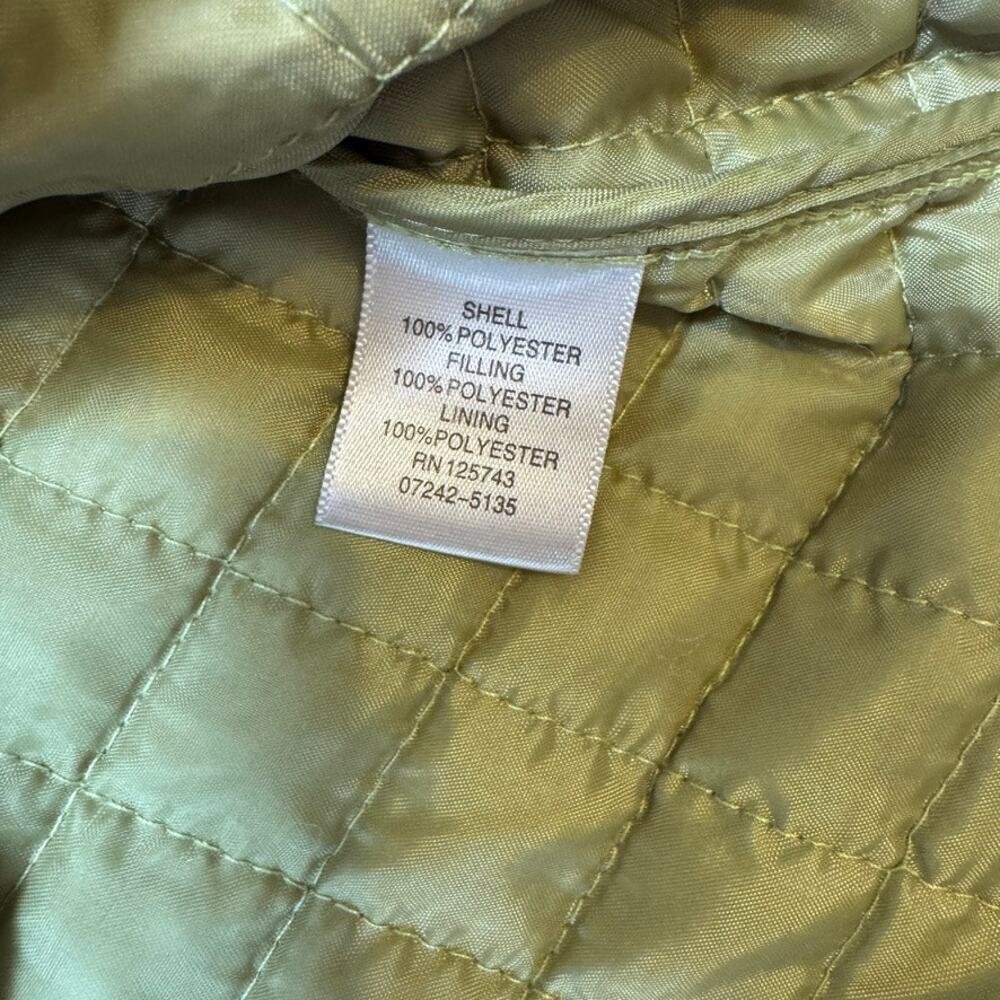 Christopher & Banks Women’s XL Lime Green Faux Suede Quilted Zip Vest - Picture 5 of 7